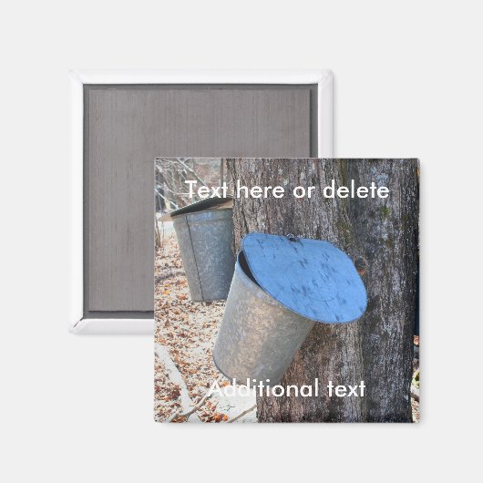 Maple Syrup Sap Buckets Nature Personalized Magneet (Voorkant / Achterkant)