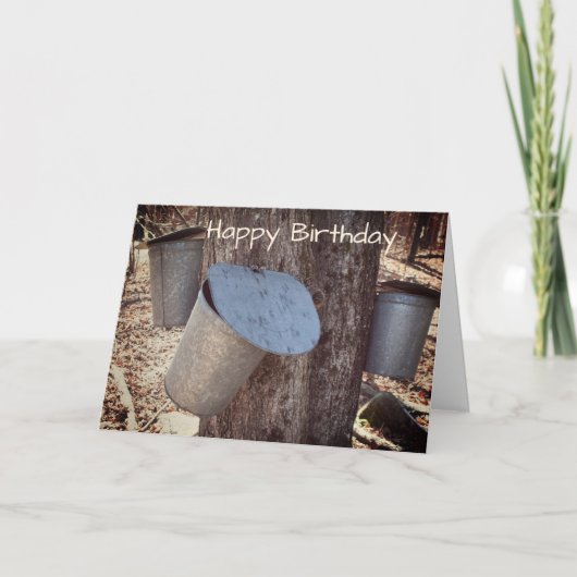 Maple Syrup Sap Buckets op de Kaart van de bosbouw (Voorkant)