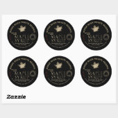 Maple Syrup Sugarmaker's Beste Datum Goud Zwart Ronde Sticker (Vel)