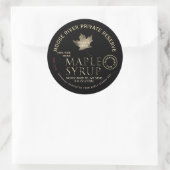 Maple Syrup Sugarmaker's Beste Datum Goud Zwart Ronde Sticker (Tas)