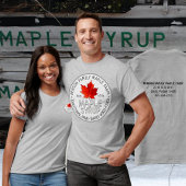 Maple Syrup T-shirt Wit Krijtbord Tekst Rood blad