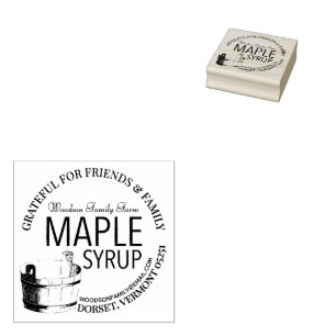 Maple Syrup Thankful for Family and Friends Gift Rubberstempel