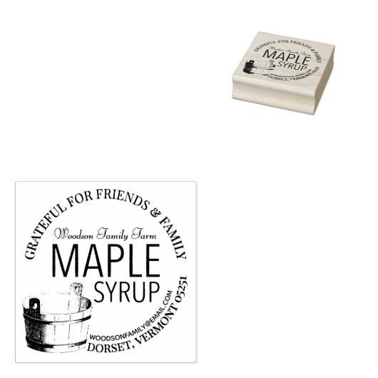 Maple Syrup Thankful for Family and Friends Gift Rubberstempel (Gestempeld)