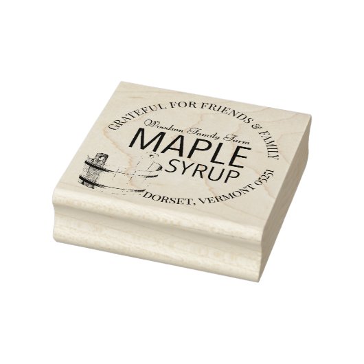 Maple Syrup Thankful for Family and Friends Label Rubberstempel (Stempel)