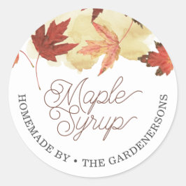 Maple Syrup Waterverf Classic Round Sticker