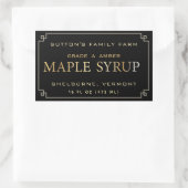 Maple Syrup Zwart en Gouden Rand Label (Tas)