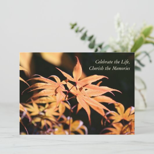 Maple Tree 1 Celebration of Life Memorial Service Kaart (Staand voorkant)
