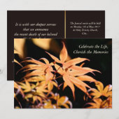Maple Tree 1 Celebration of Life Memorial Service Kaart (Voorkant / Achterkant)