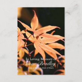 Maple Tree 2 Celebration of Life Memorial Service Kaart