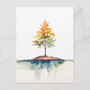 Maple Tree eenvoudige Waterverf Briefkaart