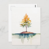 Maple Tree eenvoudige Waterverf Briefkaart (Voorkant / Achterkant)