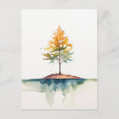 Maple Tree eenvoudige Waterverf Briefkaart (Voorkant)