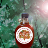 Maple Tree en harten Gemaakt met liefde in uw staa Ronde Sticker