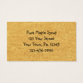 Maple Tree Maple Syrup Hang Label Visitekaartje (Achterkant)