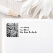 Maple Tree omlijnd in Sneeuw adreslabel Etiket (Insitu)