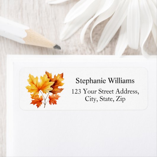 Maple Tree verlaat Herfst retouradres Etiket (Insitu)
