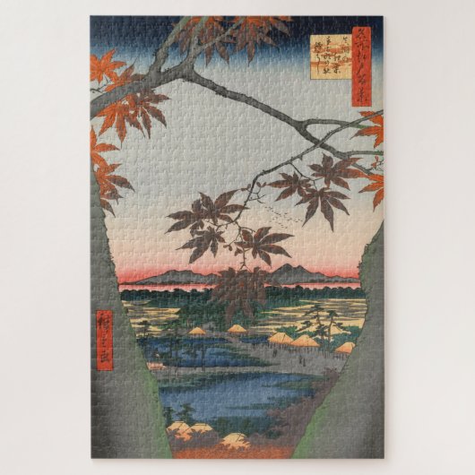 Maple Trees in Autumn Shrine  Ukiyo-e Japan Legpuzzel (Verticaal)