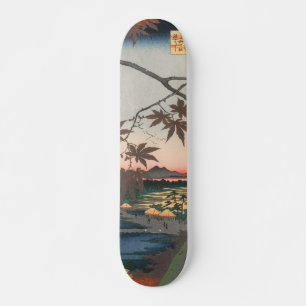 Maple Trees in Autumn Shrine Ukiyo-e Japan Persoonlijk Skateboard