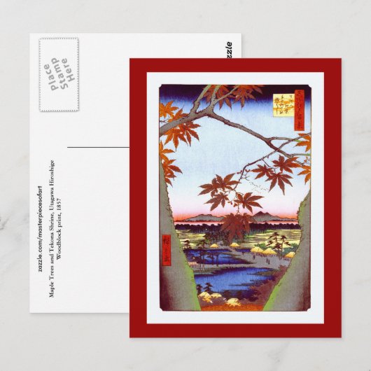 Maple Trees Tekona Hiroshige Japans Briefkaart (Voorkant / Achterkant)