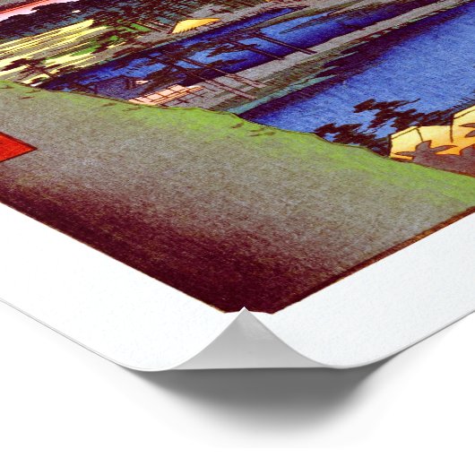 Maple Trees Tekona Hiroshige Poster (Hoek)