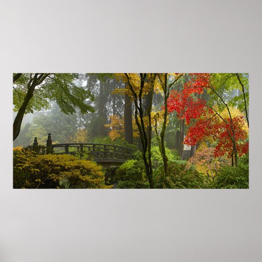 Maple Trees vallen kleuren af in het Japanse Poste Poster (Voorkant)