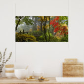 Maple Trees vallen kleuren af in het Japanse Poste Poster (Keuken)