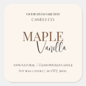 Maple Vanilla | Elegant Fall Soy Candle Label (Voorkant)