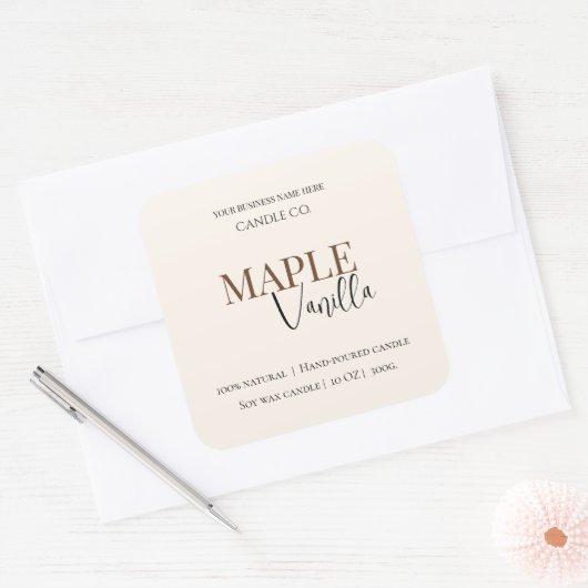 Maple Vanilla | Elegant Fall Soy Candle Label (Envelop)
