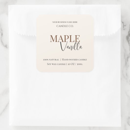 Maple Vanilla | Elegant Fall Soy Candle Label (Tas)