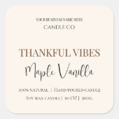Maple Vanilla | Elegant Fall Soy Candle Label (Voorkant)