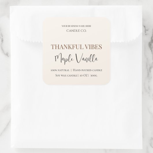 Maple Vanilla | Elegant Fall Soy Candle Label (Tas)