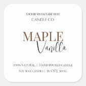 Maple Vanilla | Elegant Fall Soy Candle Label (Voorkant)