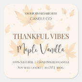 Maple Vanilla | Elegant Fall Soy Candle Label (Voorkant)