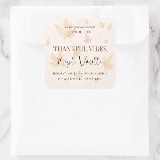 Maple Vanilla | Elegant Fall Soy Candle Label (Tas)