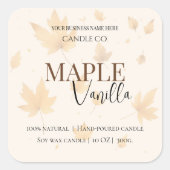 Maple Vanilla | Elegant Fall Soy Candle Label (Voorkant)