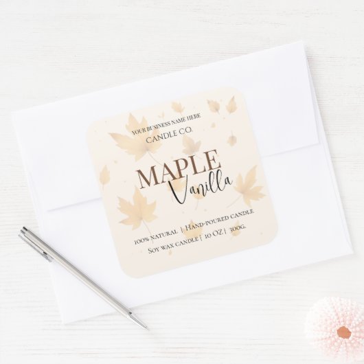 Maple Vanilla | Elegant Fall Soy Candle Label (Envelop)