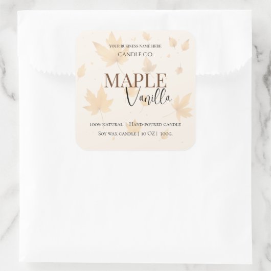 Maple Vanilla | Elegant Fall Soy Candle Label (Tas)