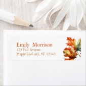 Maple verlaat Autumn Baby shower retouradres Etiket (Insitu)