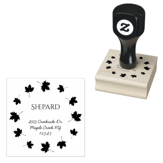 Maple verlaat grens familienaam retouradres rubberstempel (Gestempeld)