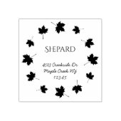 Maple verlaat grens familienaam retouradres rubberstempel (Afrduk)