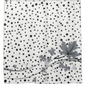 Maple verlaat grijze en zwarte haarvlekken douchegordijn (Voorkant)