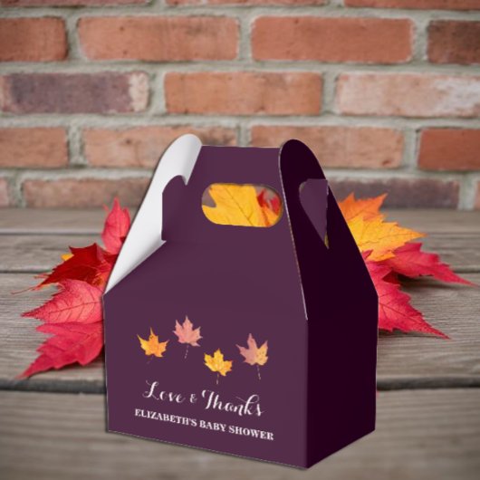 Maple verlaat Herfst Baby shower Bedankdoosjes