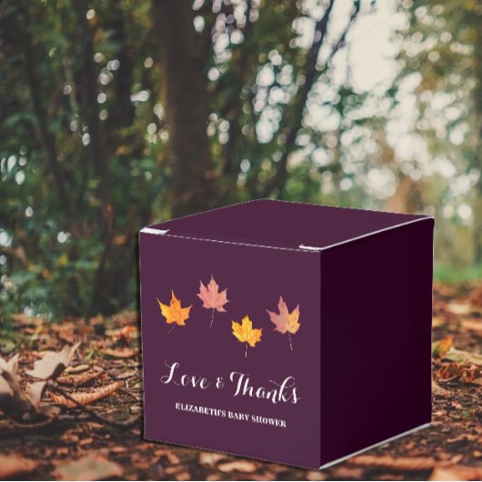 Maple verlaat Herfst Baby shower Bedankdoosjes