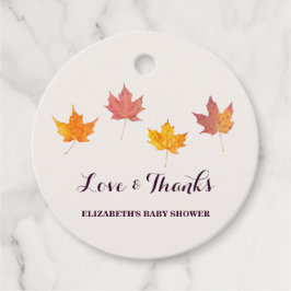 Maple verlaat Herfst Baby shower Bedankjes Labels