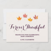 Maple verlaat Herfst Baby shower Bedankkaart (Voorkant)