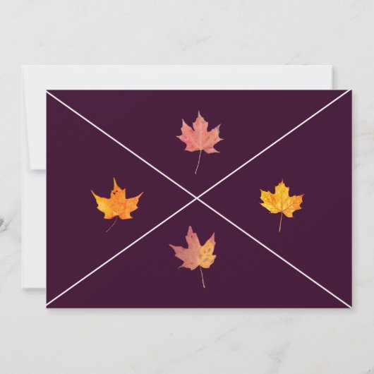 Maple verlaat Herfst Baby shower Bedankkaart (Achterkant)