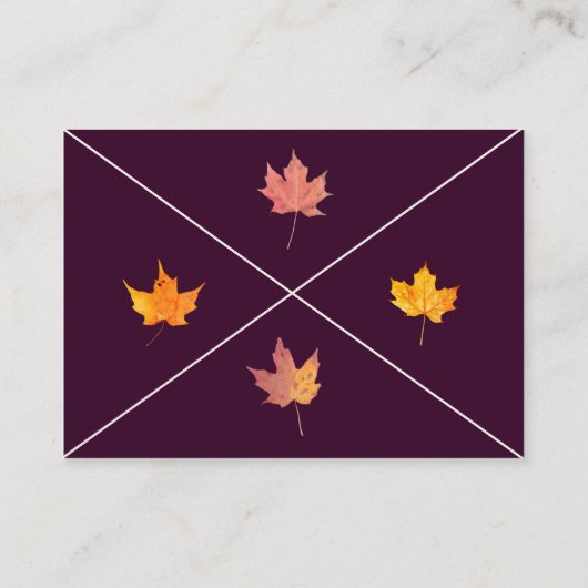 Maple verlaat Herfst Baby shower Boeken voor Baby Informatiekaartje (Achterkant)