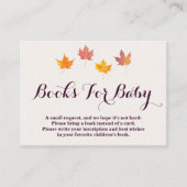 Maple verlaat Herfst Baby shower Boeken voor Baby Informatiekaartje (Voorkant)
