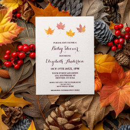 Maple verlaat Herfst Baby shower Kaart