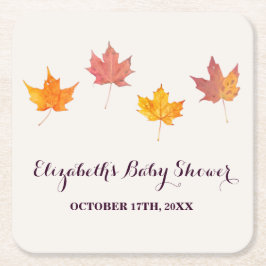 Maple verlaat Herfst Baby shower Kartonnen Onderzetters